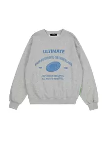 Chicos Sudadera con estampado de slogan de hombros caídos - Gris Claro - Ver 8
