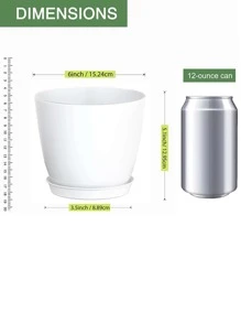 Macetas Para Plantas De Interior De 8 Pulgadas Con Orificio De Drenaje Y Platillo, 3 Paquetes De Macetas Ligeras De Resina Pequeñas Para Interior Y Exterior, Conjuntos Decorativos De Contenedores De Jardín De Imitación Retro Antigua Para Plantas De Interior