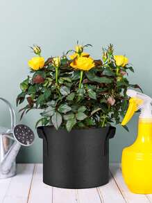 3 galones Bolsas de cultivo, adecuadas para fresas, verduras, 12 agujeros de plantación, asas colgantes resistentes, tela de fieltro gruesa y transpirable, también adecuadas para cultivar zanahorias, cebollas, tomates, patatas, rosas y otras plantas - Negro - Ver 1