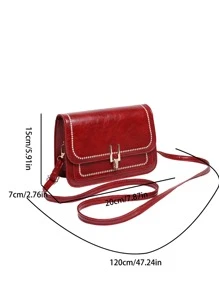 New Arrival Mini Fashionable Casual Crossbody Bag With Metal Lock And Chain For Women, Red