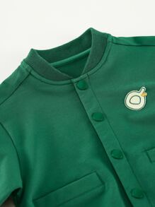 小男童卡通和字母圖案學院風夾克