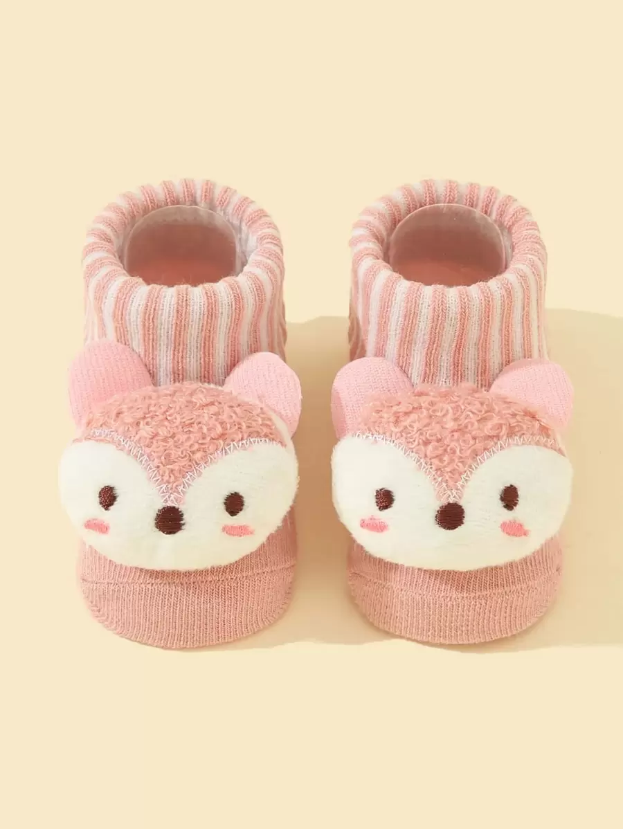 Bebé Calcetines con dibujos animados zorro - Rosa - Ver 1