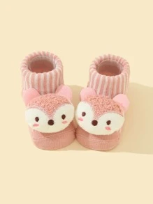 Bebé Calcetines con dibujos animados zorro - Rosa - Ver 3