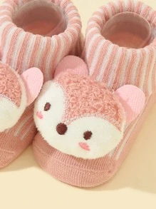 Bebé Calcetines con dibujos animados zorro - Rosa - Ver 4