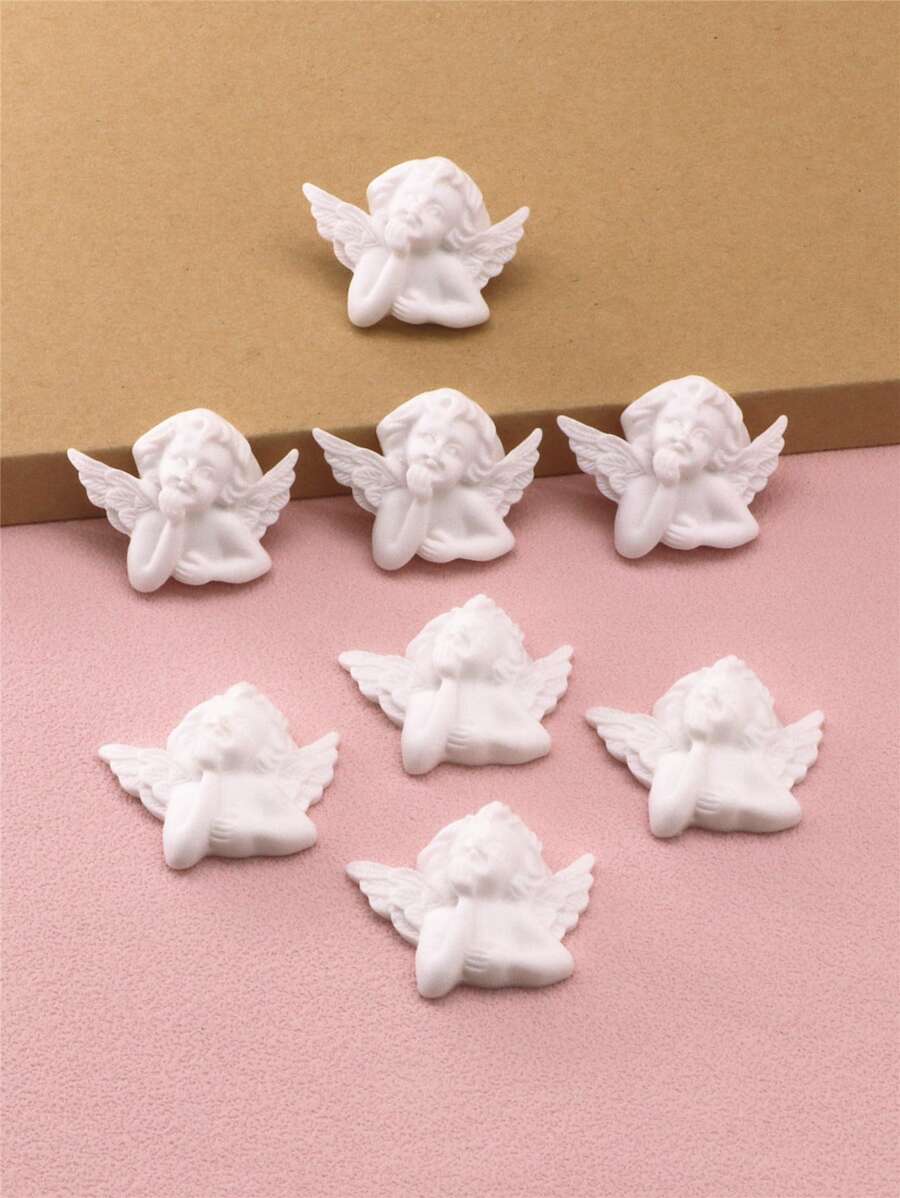 8pcs Angel Shaped DIY Hair Accessory - White - View 1