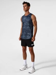 Men Camo Print Sports Tank Top - Multicolor - View 6