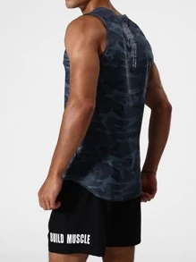 Men Camo Print Sports Tank Top - Multicolor - View 4