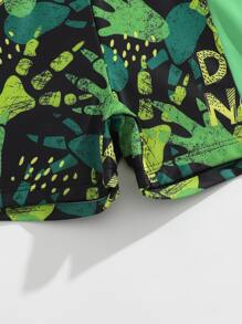 Toddler Boys Dinosaur Print Beach Swimsuit