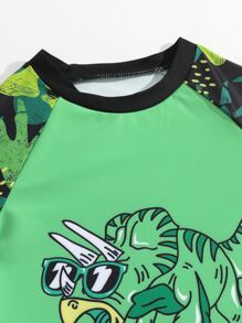 Toddler Boys Dinosaur Print Beach Swimsuit