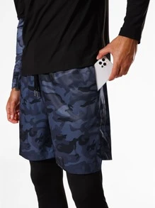 Men Contrast Camo Sleeve Sports Sets, Athletic Suit, Tracksuit - Multicolor - View 3