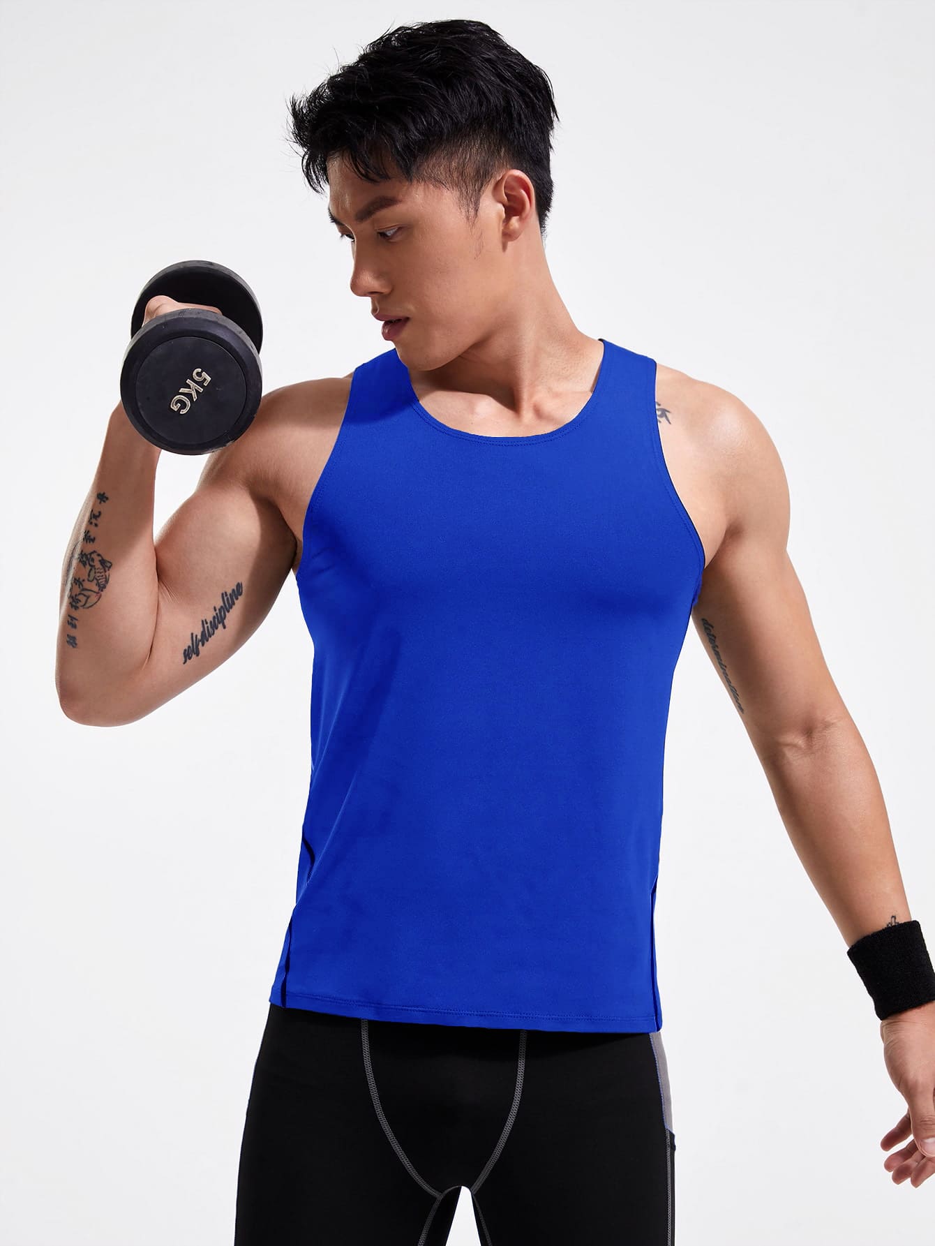 Manfinity Sport Corelite Hombres Top tank deportivo unicolor - azul real - Ver 1
