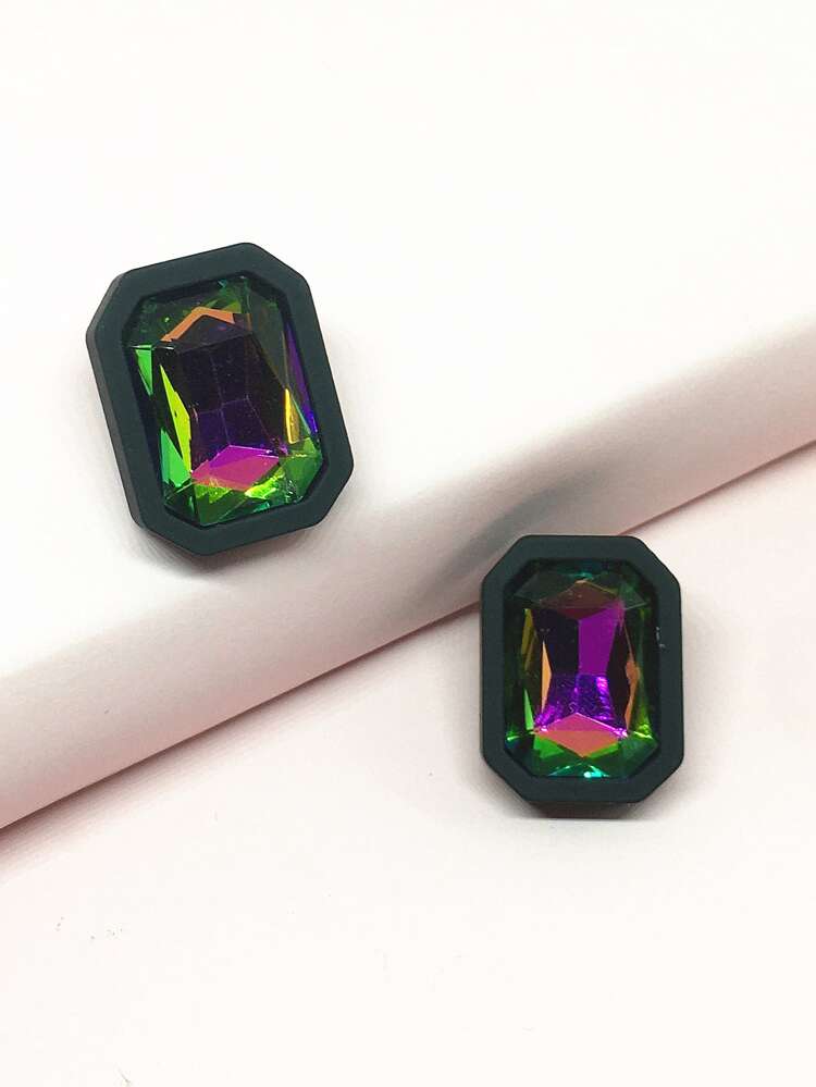 Rhinestone Decor Stud Earrings