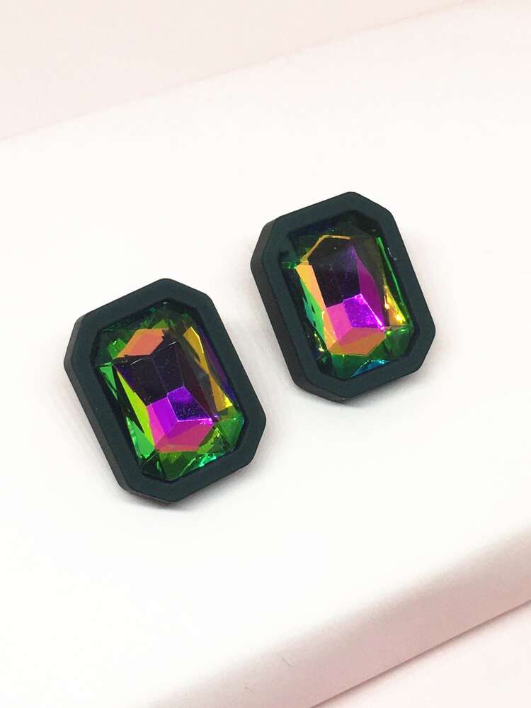 Rhinestone Decor Stud Earrings