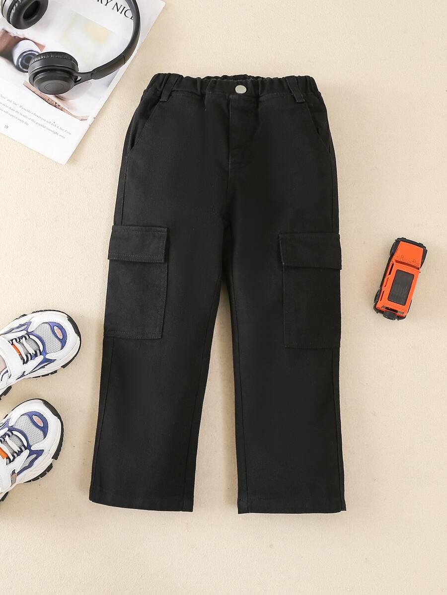 小男童側翻蓋口袋工裝褲