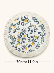 1pc Plant Pattern Fringe Trim Placemat