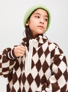 Áo khoác giữ nhiệt lưới lót ấm cho bé trai tuổi mới lớn có cổ đứng và vạt áo nửa, mùa đông - Nhiều màu - Xem 3