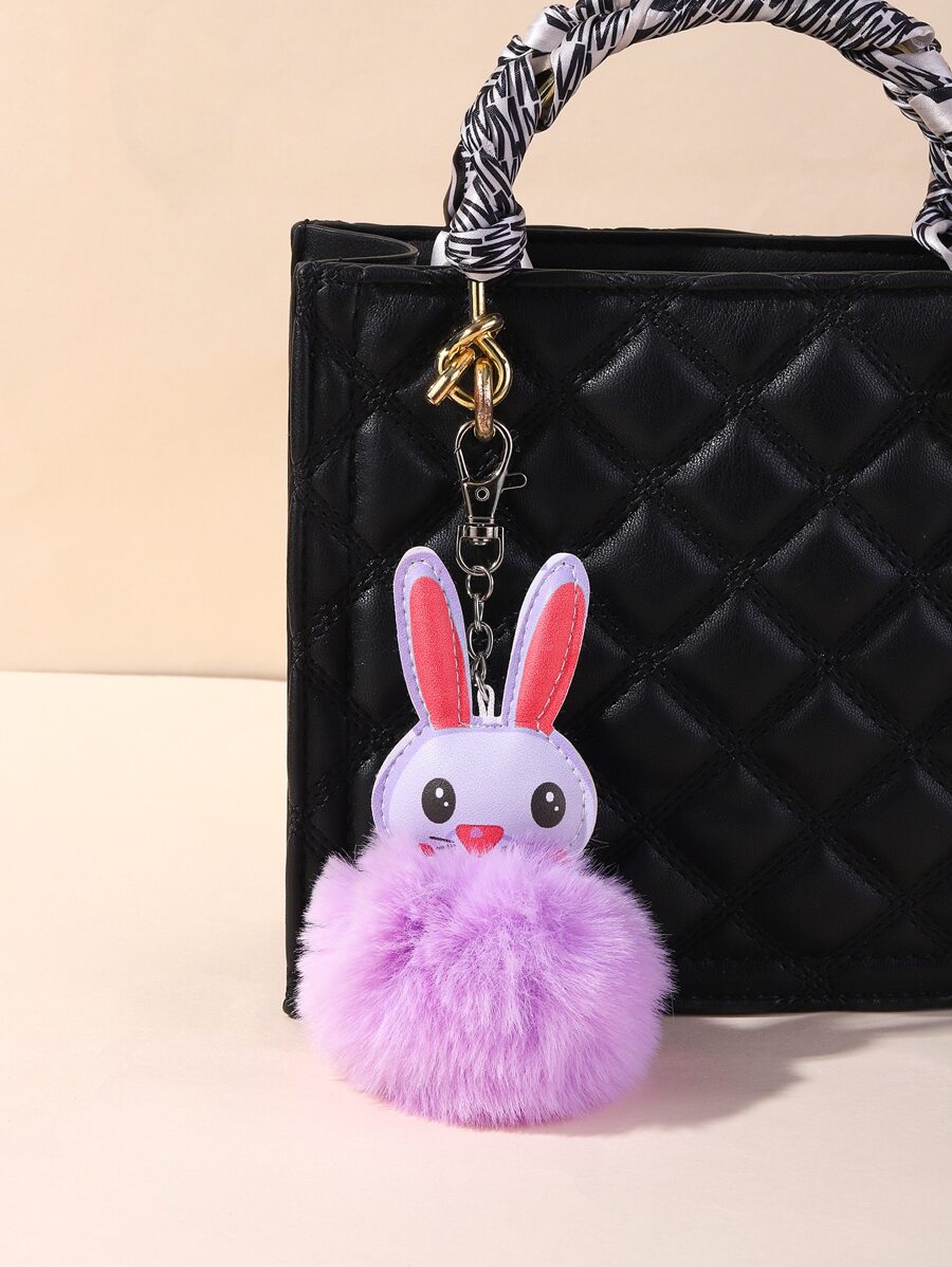 Accesorio de bolso con dibujos animados conejo & pompón