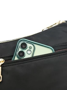 Bolso hobo con patrón de hoja cremallera - Multicolor - Ver 4