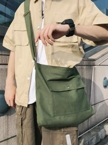 Hombres Bolso bandolera con diseño de parche - Verde - Ver 2