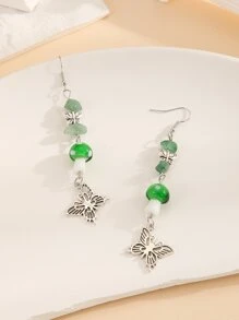 蝴蝶和蘑菇裝飾耳墜