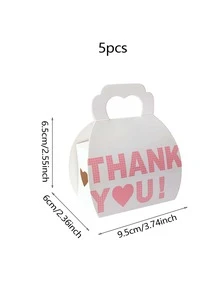 5 piezas Caja de regalo con estampado de letra - Multicolor - Ver 3