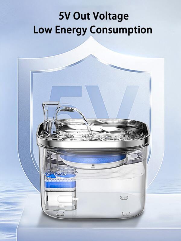 1pc 2L Adjustable Stainless Steel Pet Fountain SHEIN USA