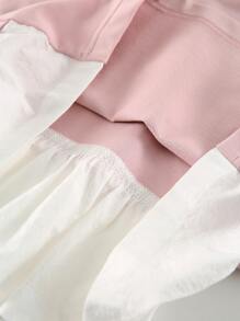 Niñitas Camiseta de hombros caídos con letra & con estampado de conejo & Leggings - Multicolor - Ver 4