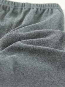 Niñitas Camiseta de hombros caídos con letra & con estampado de conejo & Leggings - Multicolor - Ver 7