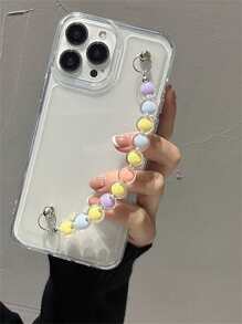 Funda de celular transparente con tira de mano con cuenta - Multicolor - Ver 2