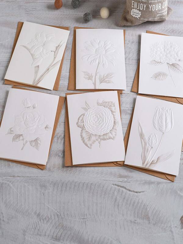1 Stück Karte Blume Muster, zufällig