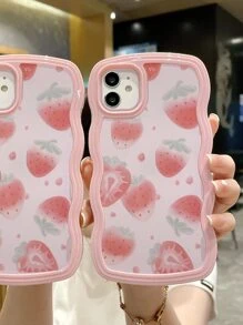 Funda para móvil con patrón de fresa - transparente - Ver 4