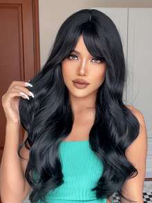 HAIRCUBE 長款卷人造假髮帶劉海 - 黑色 - 查看 3