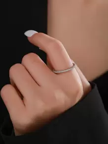 ELSEDES 鑲有鑽石裝飾的銀色女士婚戒,用於婚禮和訂婚的精細珠寶飾品