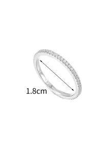 ELSEDES 鑲有鑽石裝飾的銀色女士婚戒,用於婚禮和訂婚的精細珠寶飾品