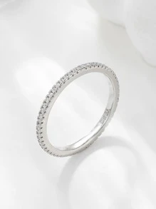 ELSEDES 鑲有鑽石裝飾的銀色女士婚戒,用於婚禮和訂婚的精細珠寶飾品