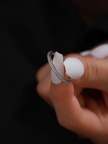 ELSEDES 鑲有鑽石裝飾的銀色女士婚戒,用於婚禮和訂婚的精細珠寶飾品