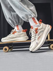 Men Letter Graphic Lace-up Front Running Shoes - Multicolor - View 3