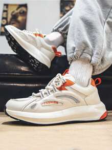 Men Letter Graphic Lace-up Front Running Shoes - Multicolor - View 4