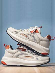 Men Letter Graphic Lace-up Front Running Shoes - Multicolor - View 5