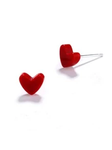 Bông tai bạc trái tim - Nhiều màu - Xem 2