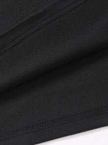 Manfinity Homme Men Letter Graphic Polo Shirt & Drawstring Waist Joggers - Black - View 7