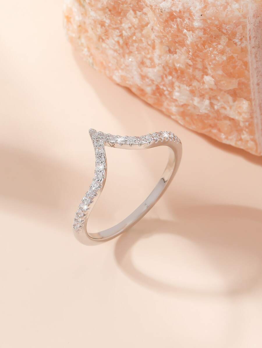 Anillo zirconia cúbica - Plateado - Ver 1
