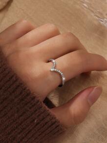 Anillo zirconia cúbica - Plateado - Ver 2