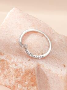 Anillo zirconia cúbica - Plateado - Ver 3