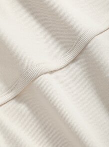 DAZY Solid Asymmetrical Neck Tank Top - Beige - View 6