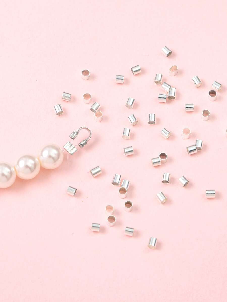 50pcs Minimalist Crimp Bead - Silver - View 1