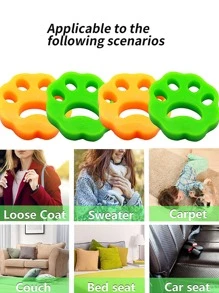 1入組爪設計隨機矽膠棉絨刷創意卡通可愛脫毛工具適用於尼龍和羊毛布