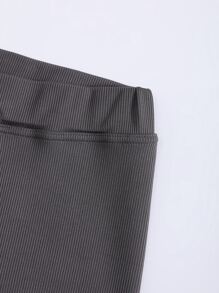 SHEIN Unity 加絨內裏緊身打底褲 - 深灰色 - 查看 4