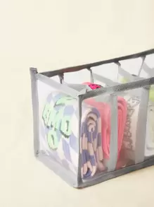 SHEIN Basic living 3pcs Drawer Organizer With Breathable Mesh For Socks Underwear Decorations Autumn Decor Festival Decor Room Decor Home Decor Fall Decor Bedroom Decor Christmas For Holiday Gift Giving - Grey - View 4