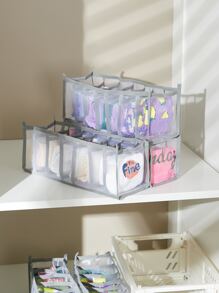 SHEIN Basic living 3pcs Drawer Organizer With Breathable Mesh For Socks Underwear Decorations Autumn Decor Festival Decor Room Decor Home Decor Fall Decor Bedroom Decor Christmas For Holiday Gift Giving - Grey - View 5